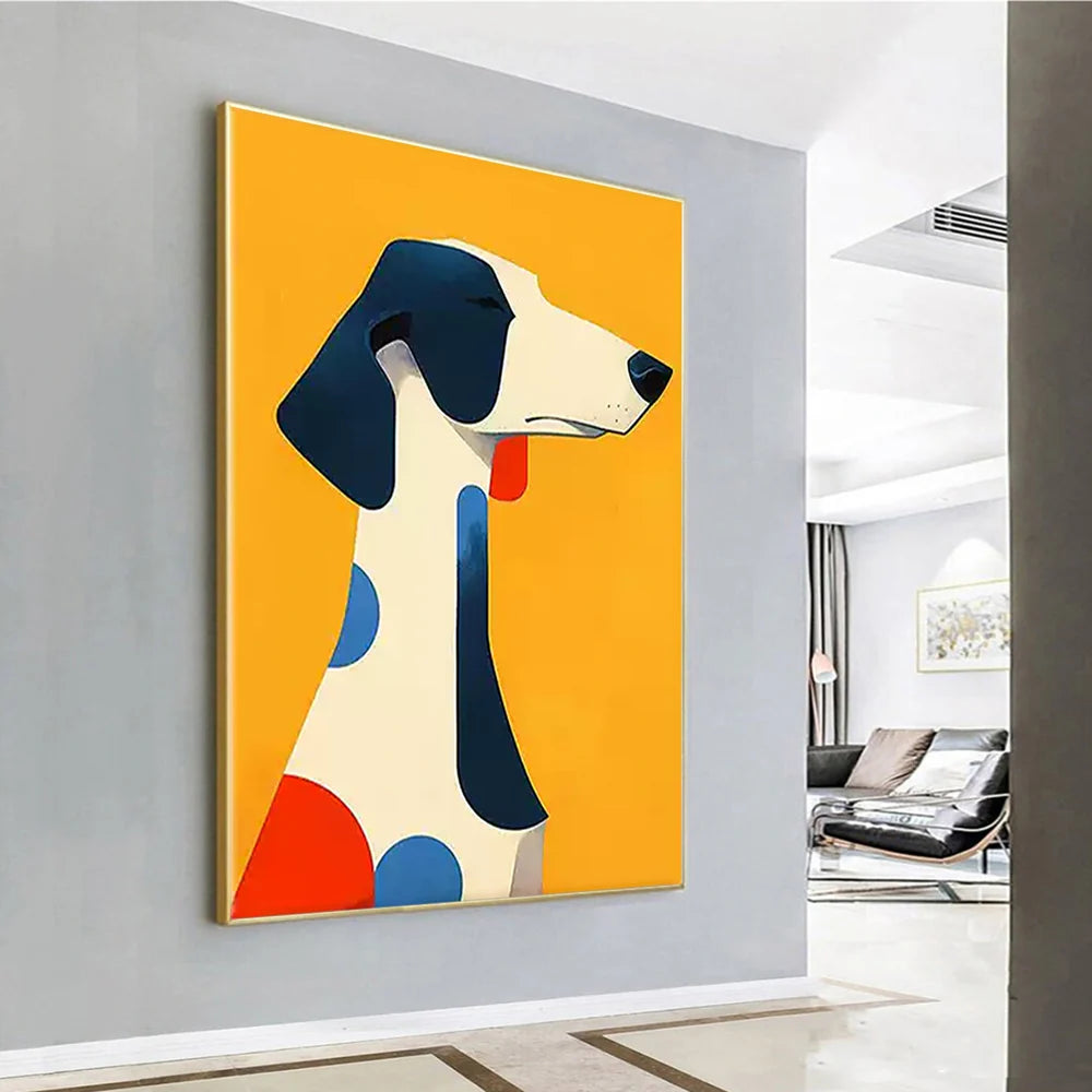 Abstract Animal Dog Canvas Art #DW007