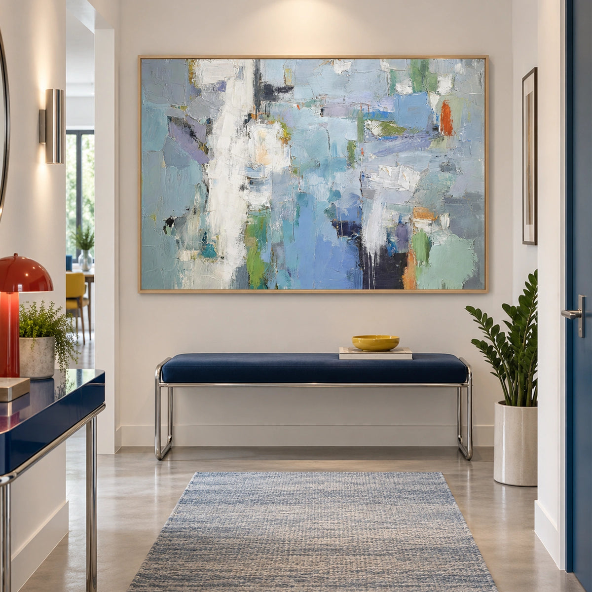 Blue Abstract Wall Art #VA341