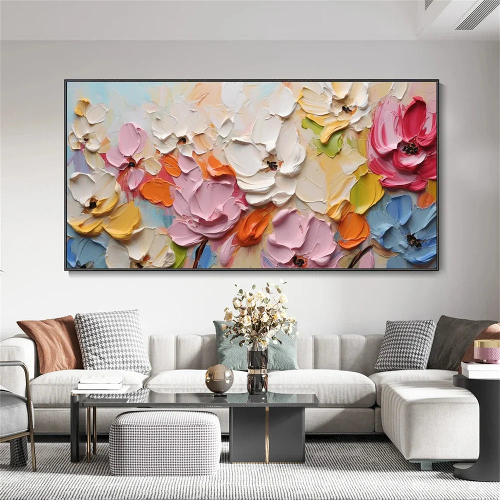 Abstract Flower And Tree Textured Canvas Art #MF030