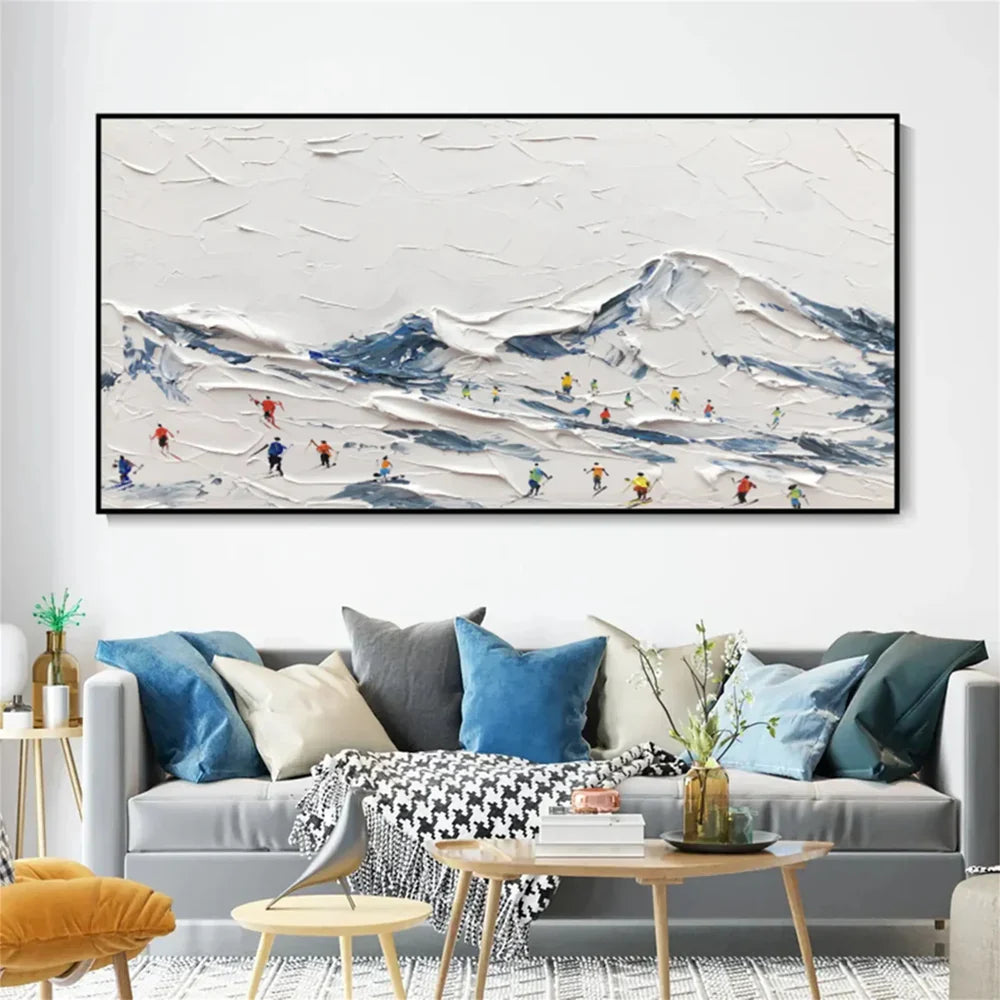 Skiing Sport Textured Canvas Painting #PB002