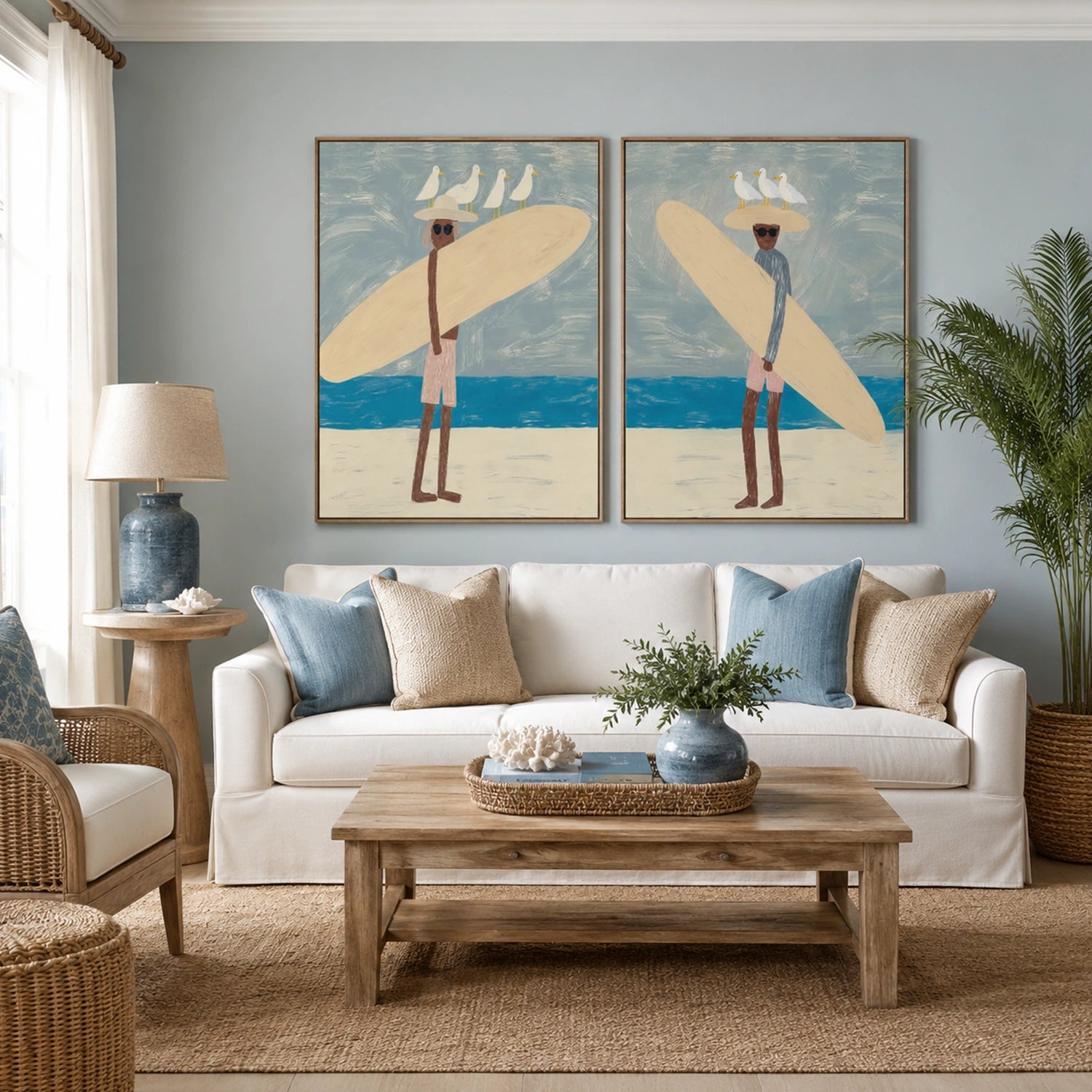 Surfing Sports Canvas Painting Set of 2 #PB092