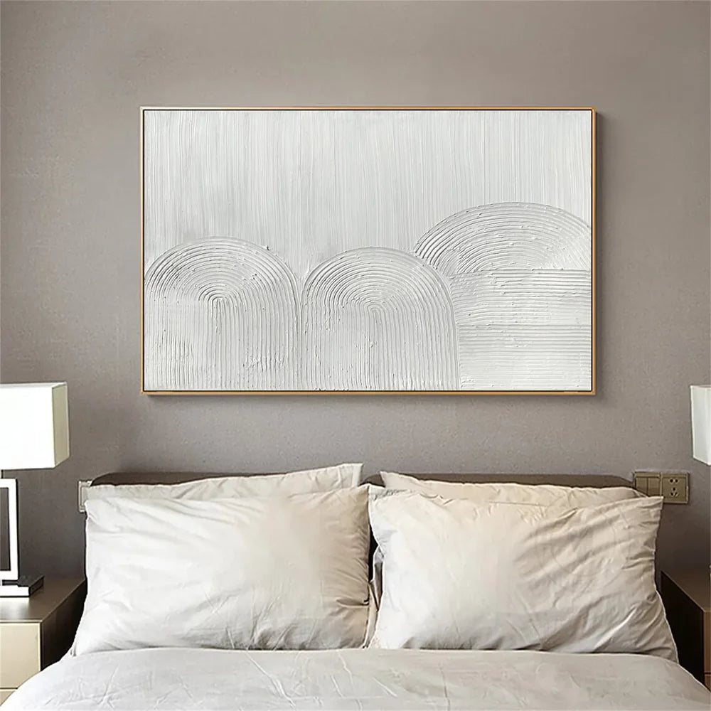 White Minimalist Textured Wall Art #WM062