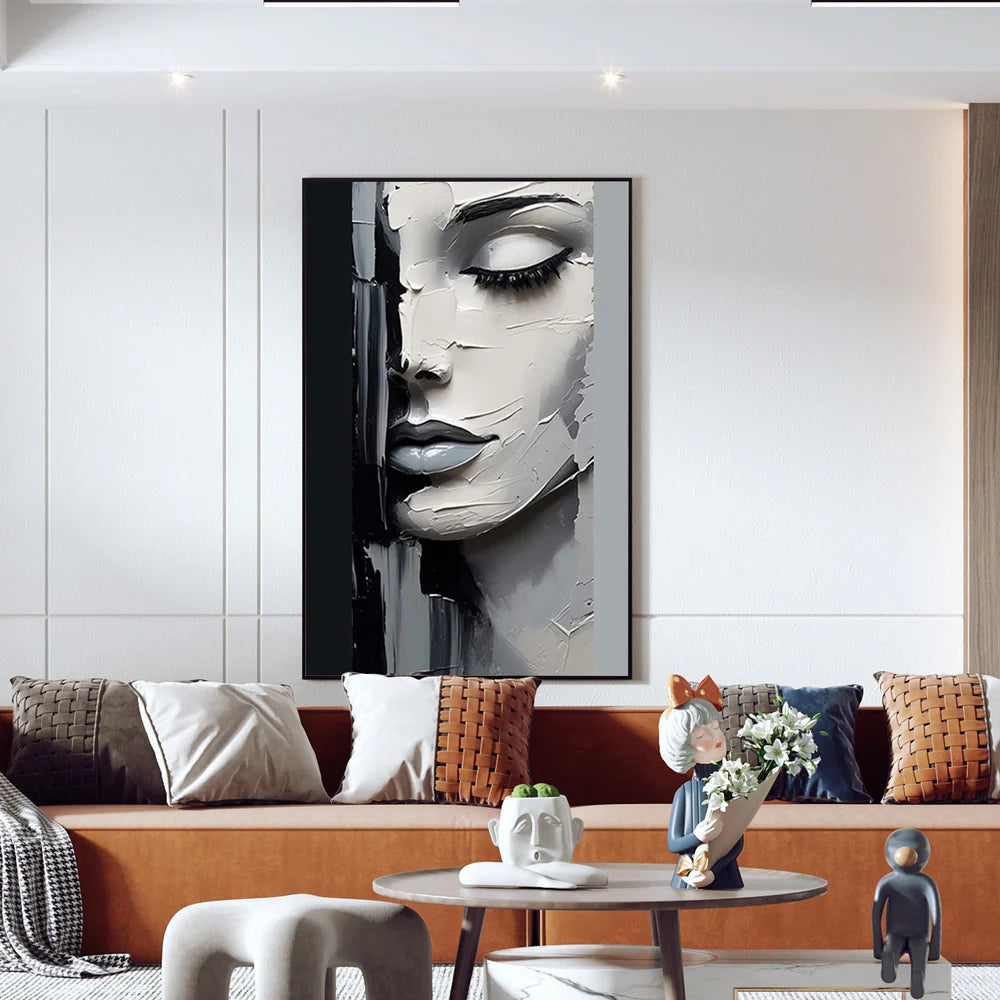 Abstract Portrait Textured Wall Art # LA027