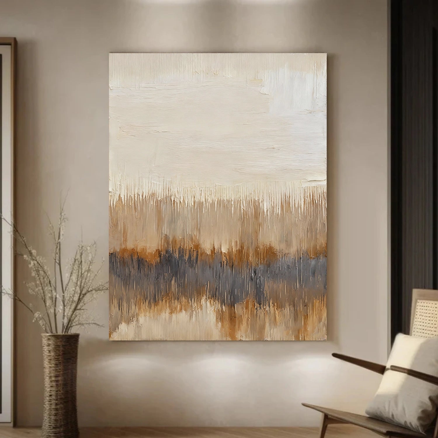 Beige and Brown Abstract Wall Art #VA200