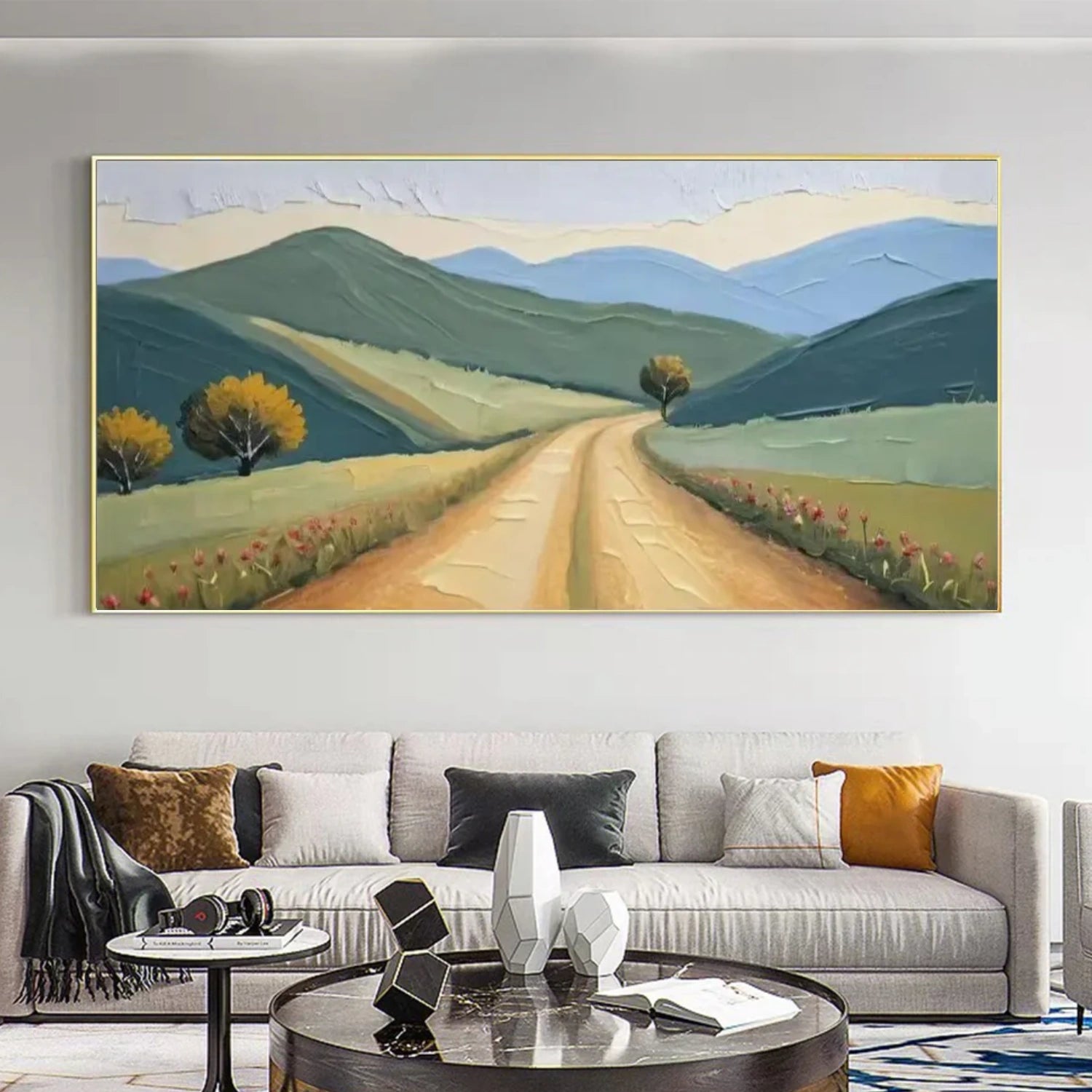 Abstract Mountain Textured Canvas Art #BT071