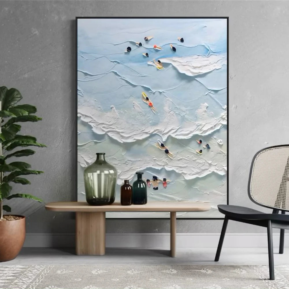 Swimming Sport Textured Canvas Painting #PB014
