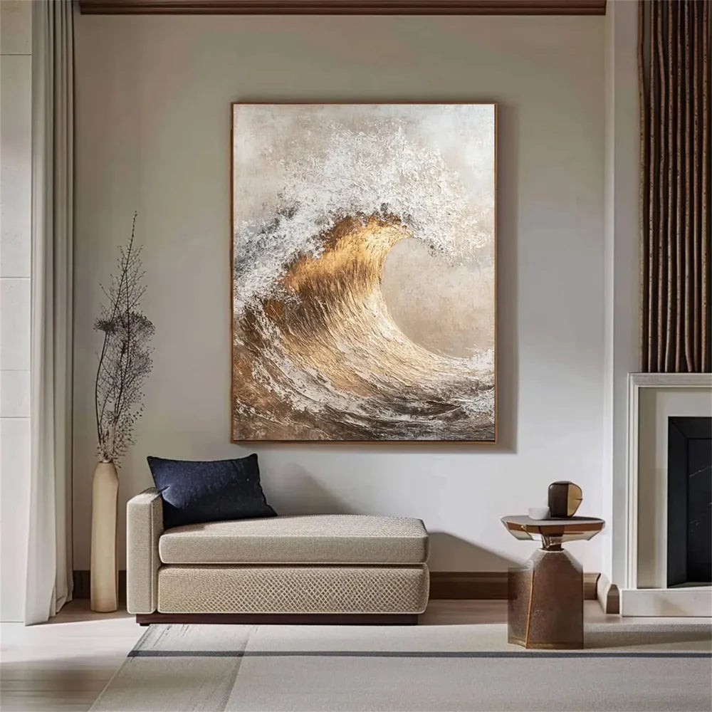 Abstract Ocean And Sky Textured Canvas Art #OC075