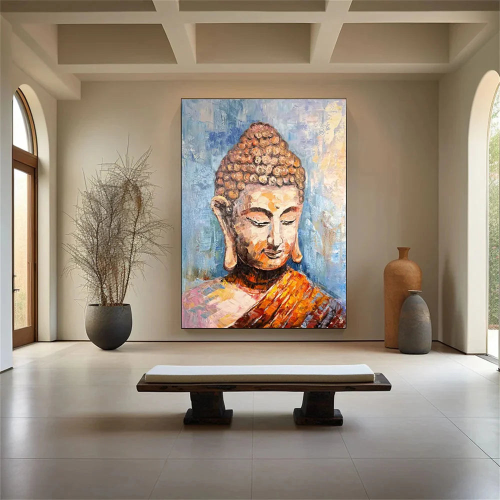 Abstract Buddha Portrait Textured Wall Art # LA006