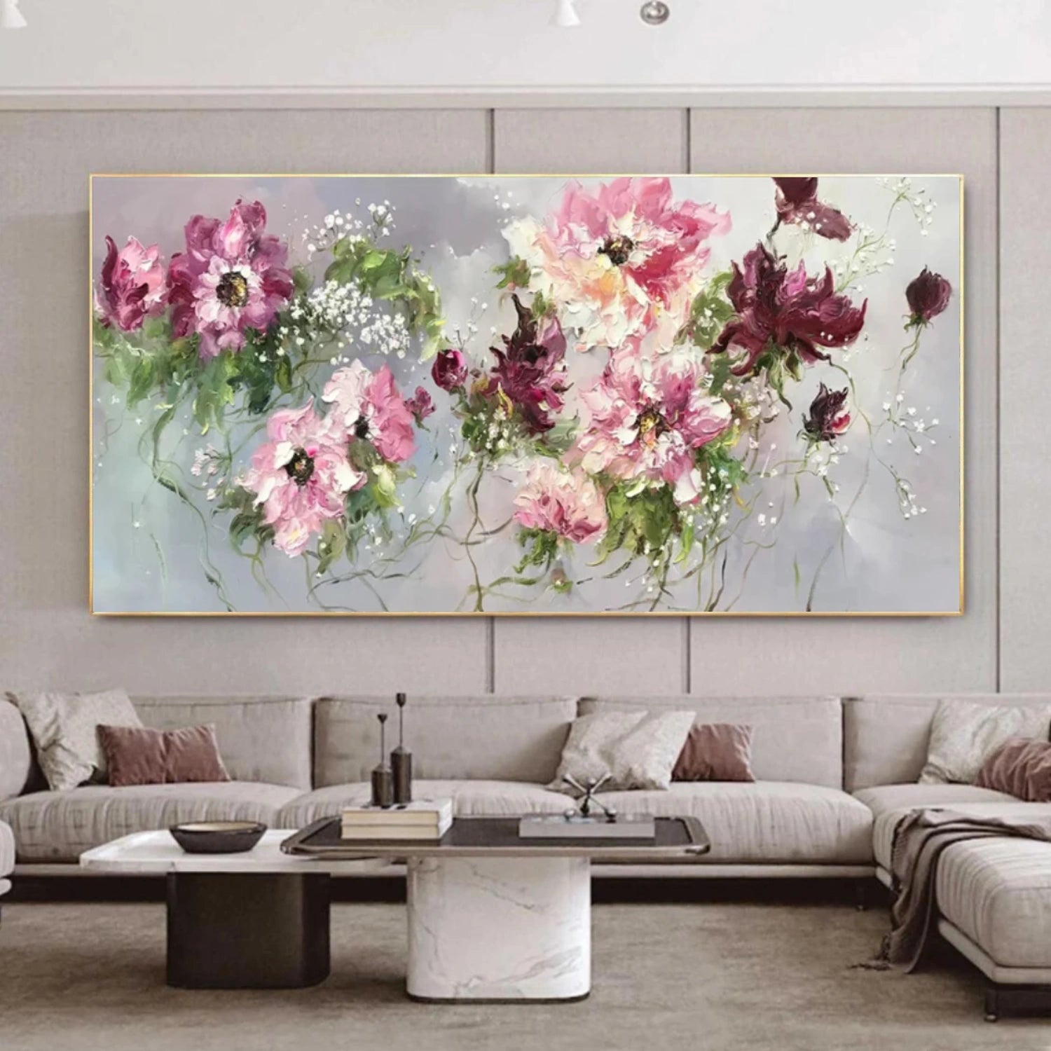 Abstract Flower And Tree Textured Canvas Art #MF124