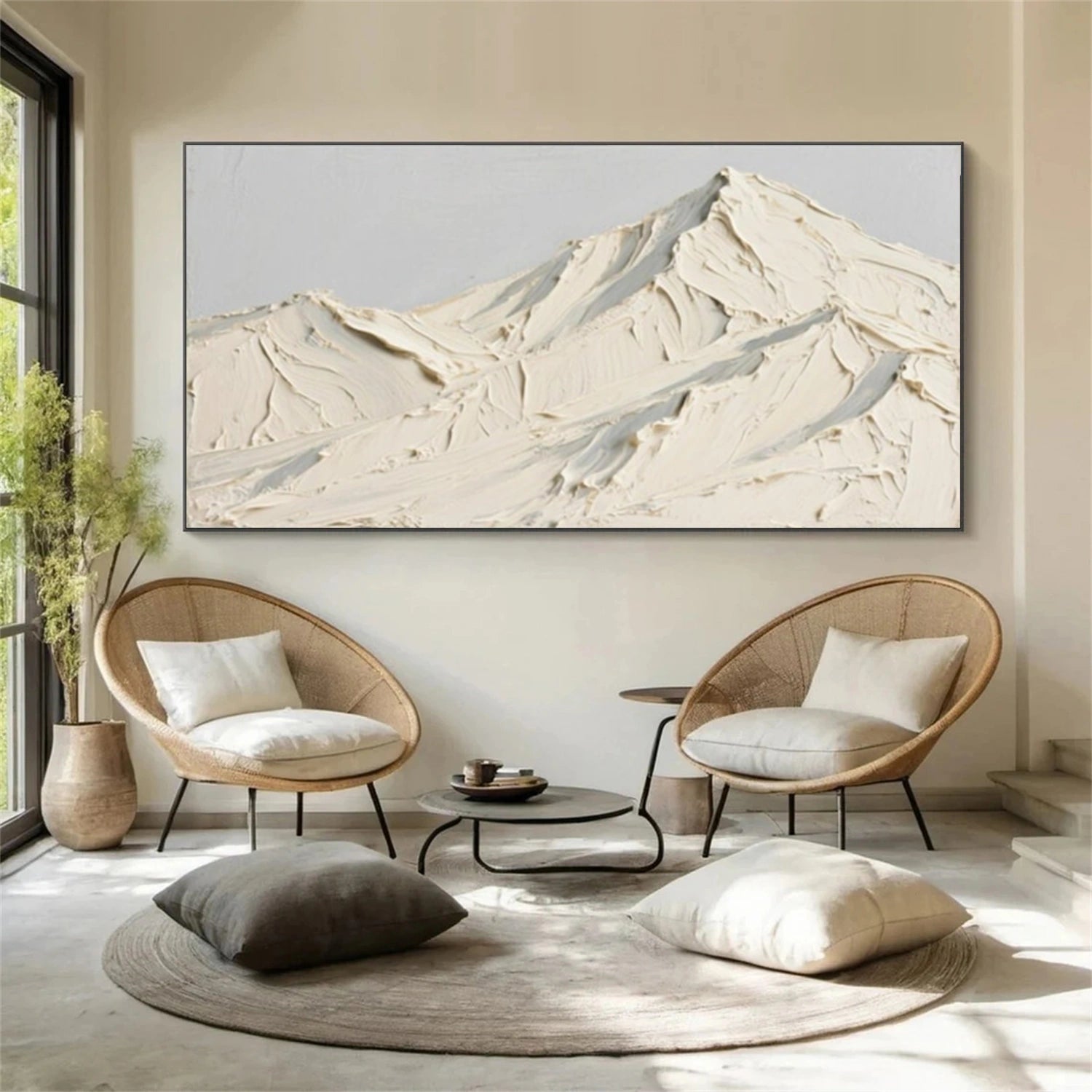 Minimalist Mountain Textured Canvas Art #BT086