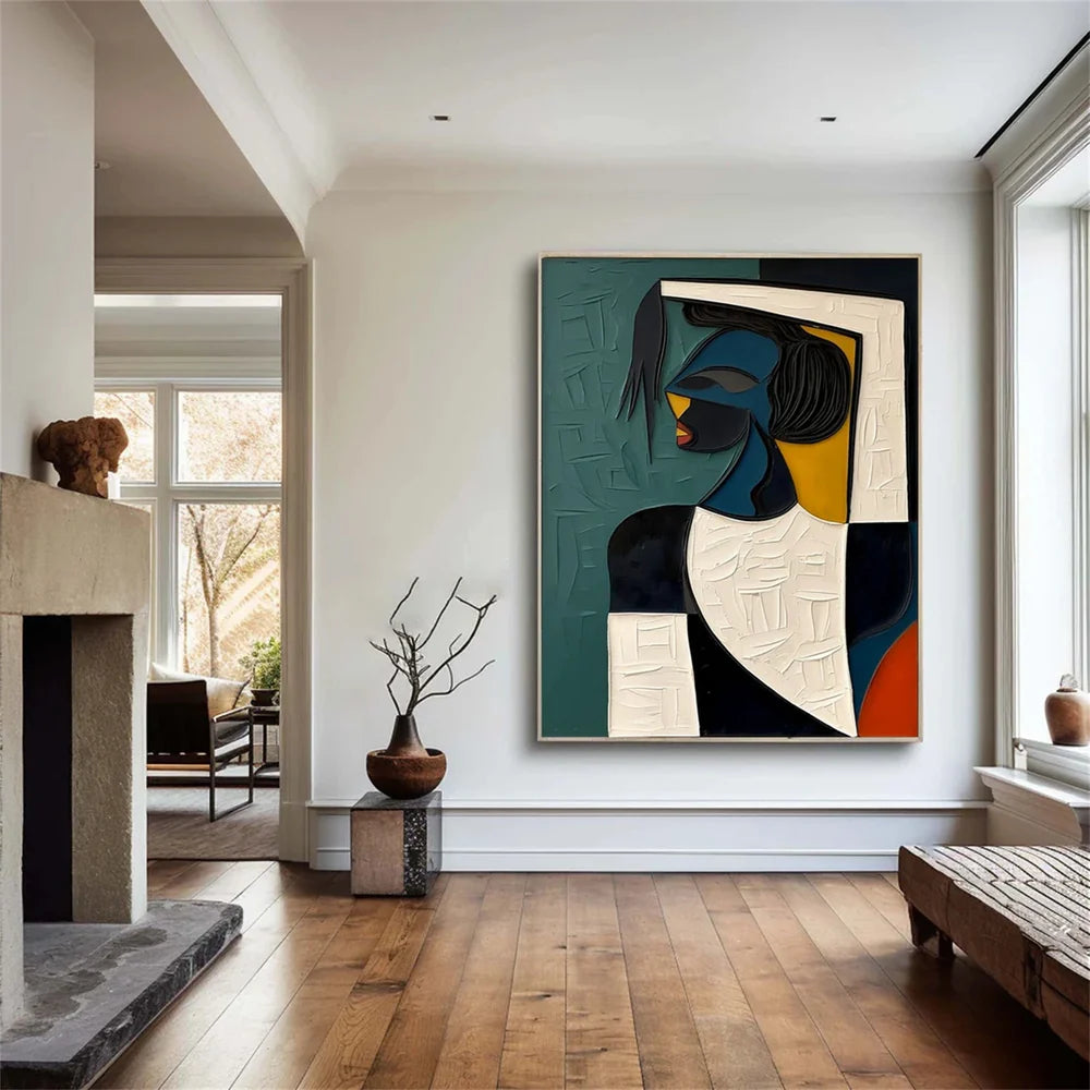 Abstract Portrait Textured Wall Art # LA003