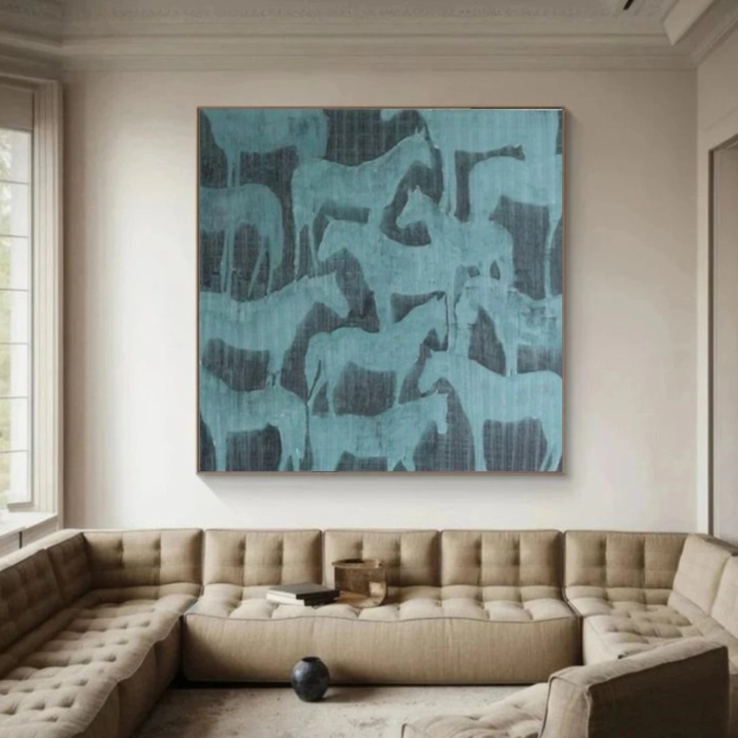 Abstract Animal Horse Canvas Art #DW082