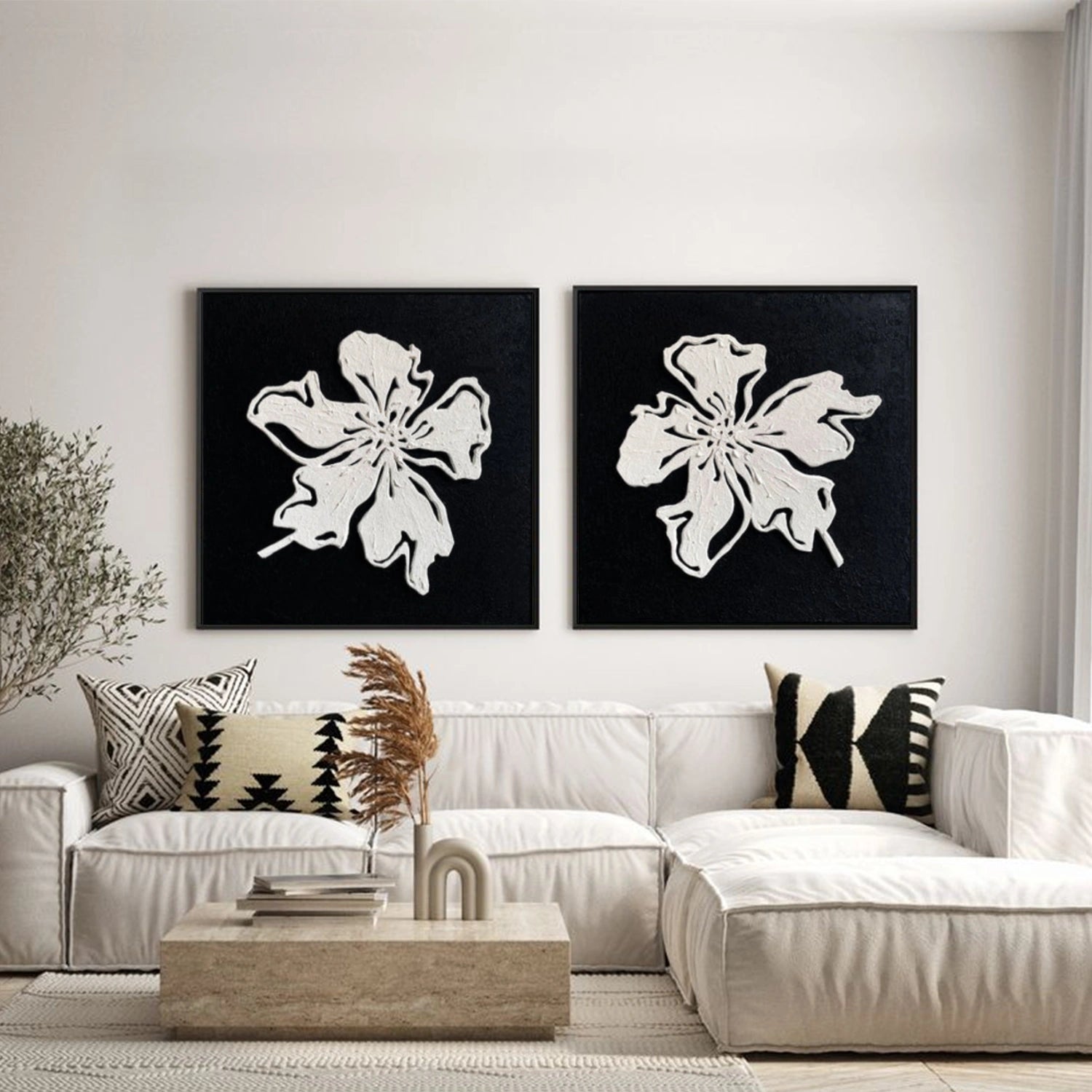 Abstract Flower And Tree Canvas Art Set of 2 #MF193