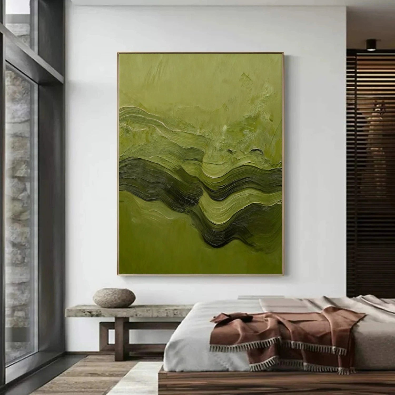 Green Abstract Textured Wall Art#VA270
