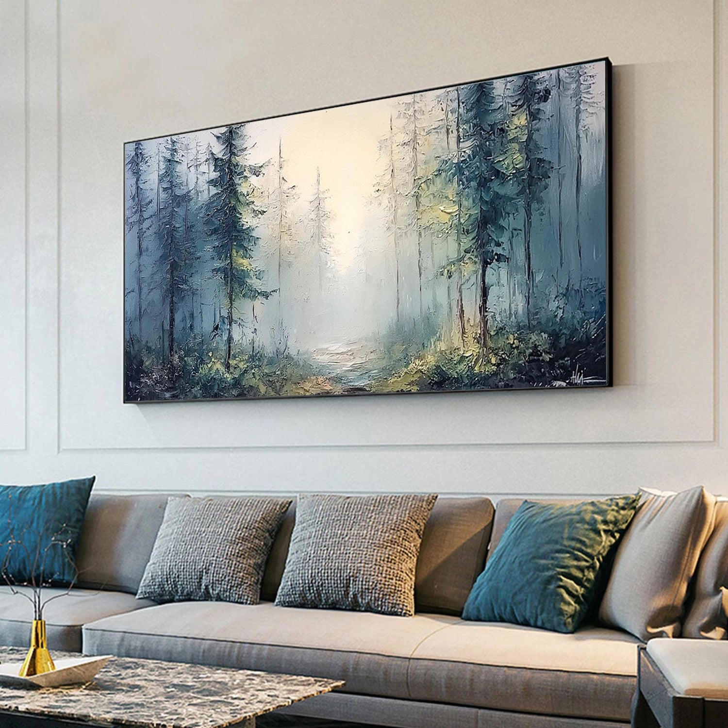 Abstract Flower And Tree Textured Canvas Art #MF134