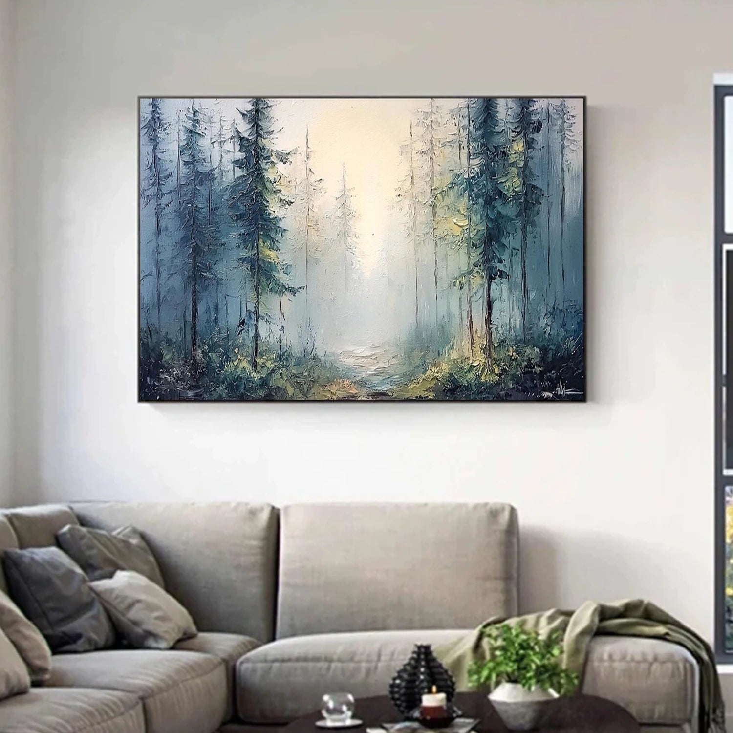 Abstract Flower And Tree Textured Canvas Art #MF134