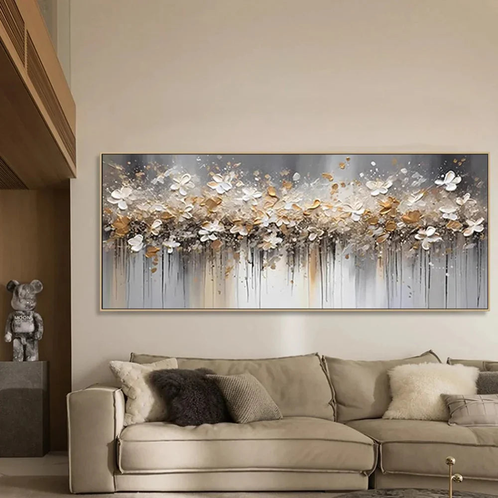 Abstract Flower And Tree Textured Canvas Art #MF003