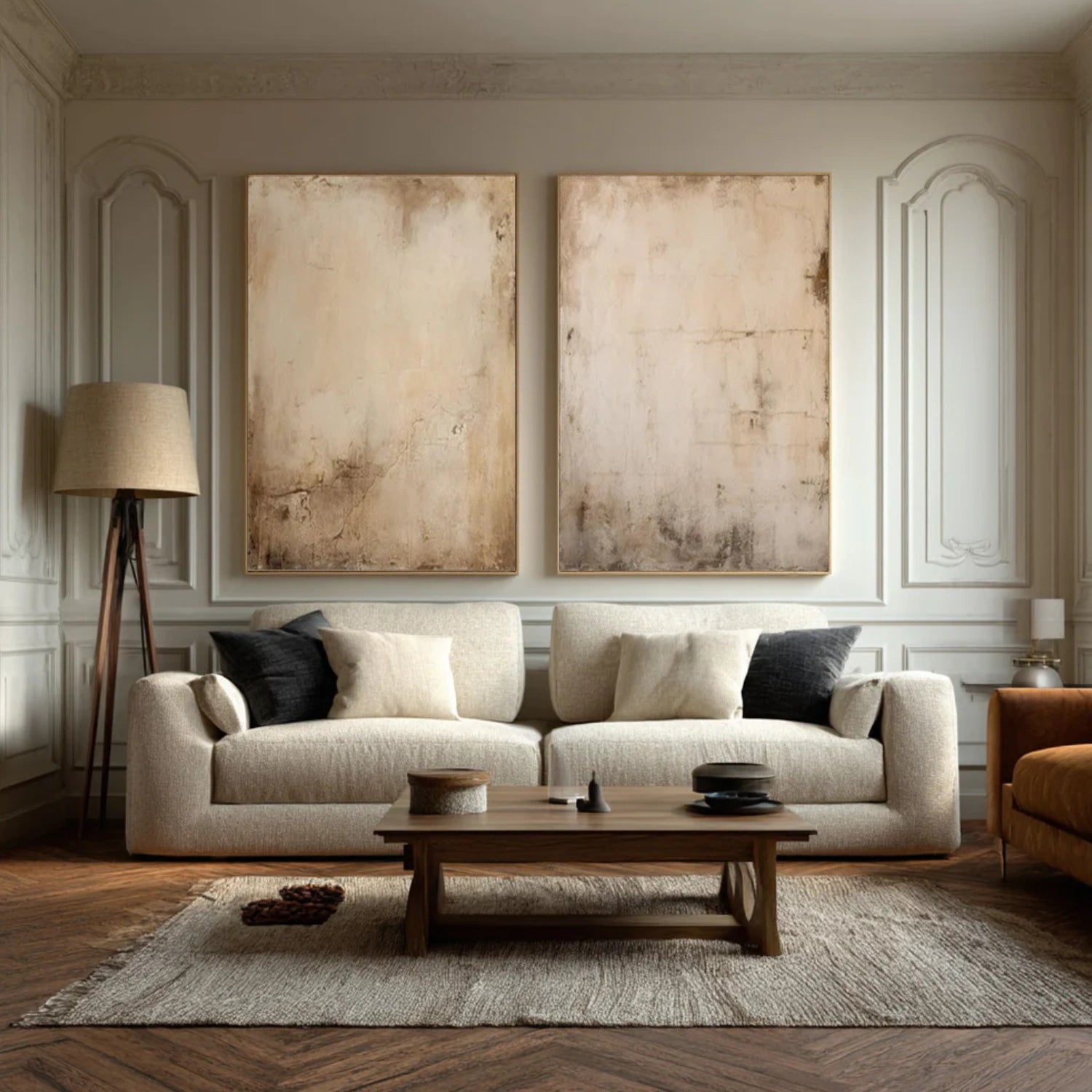 Beige and Brown Wabi Sabi Wall Art Set of 2 #VS156