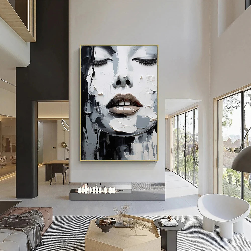 Abstract Portrait Textured Wall Art # LA026