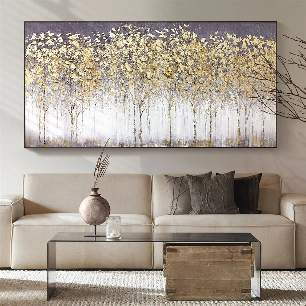 Abstract Flower And Tree Textured Canvas Art #MF031