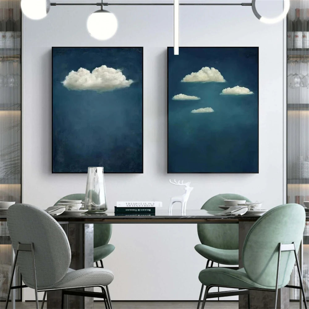 Abstract Ocean And Sky Set of 2 Canvas Art #OC066