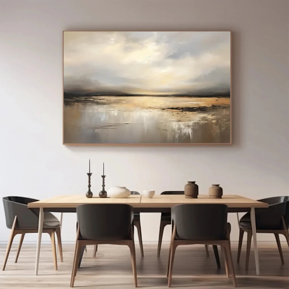 Abstract Ocean And Sky Textured Canvas Art # OC014