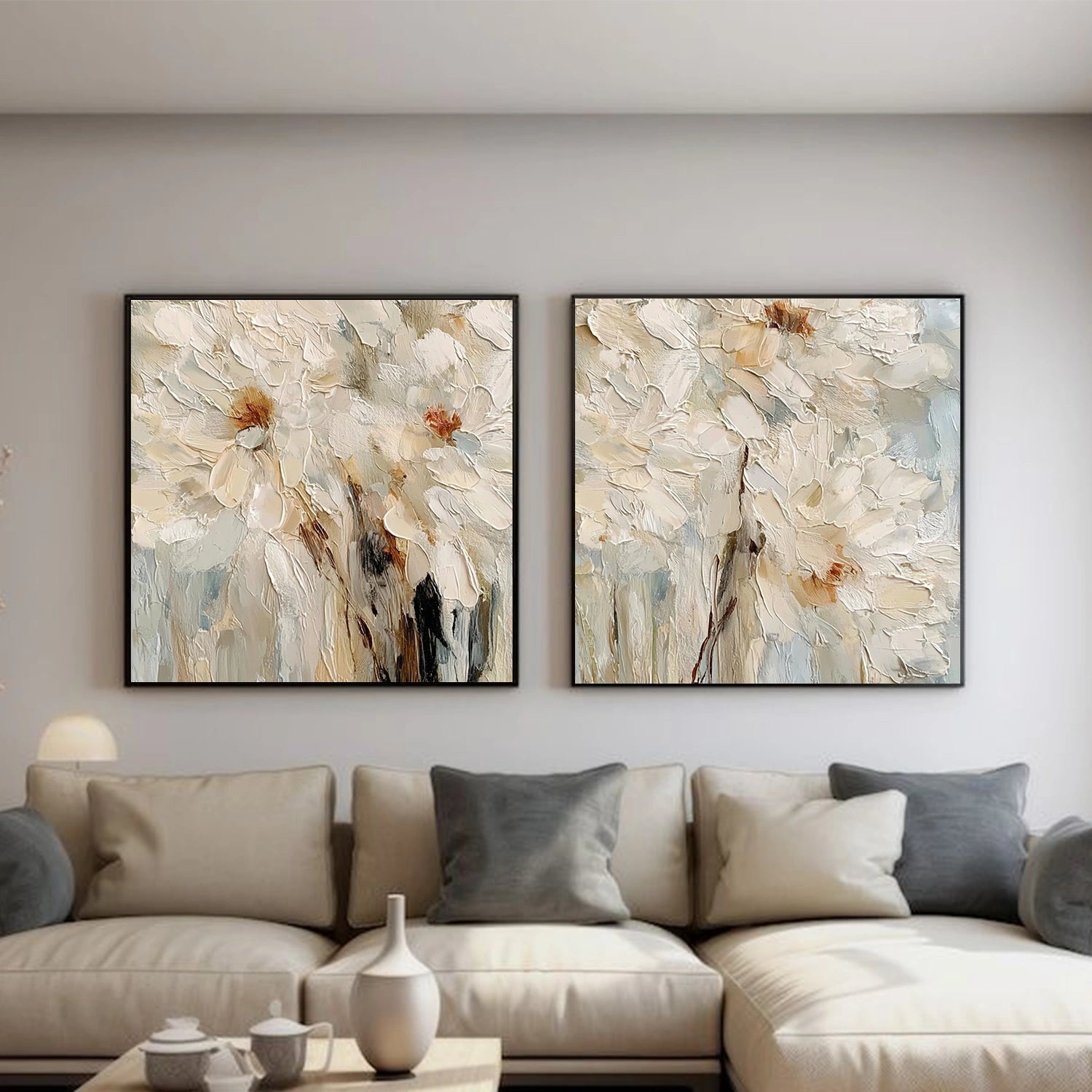 Abstract Flower And Tree Textured Canvas Art Set of 2 #MF182