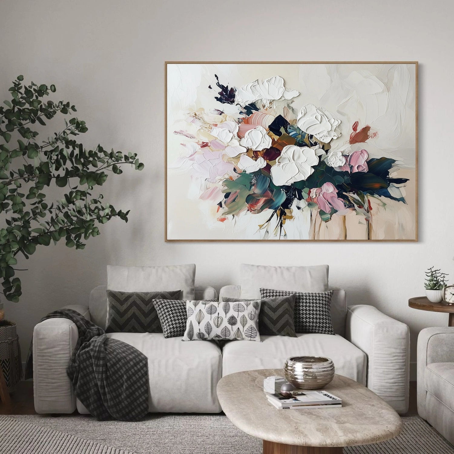 Abstract Flower And Tree Textured Canvas Art #MF153