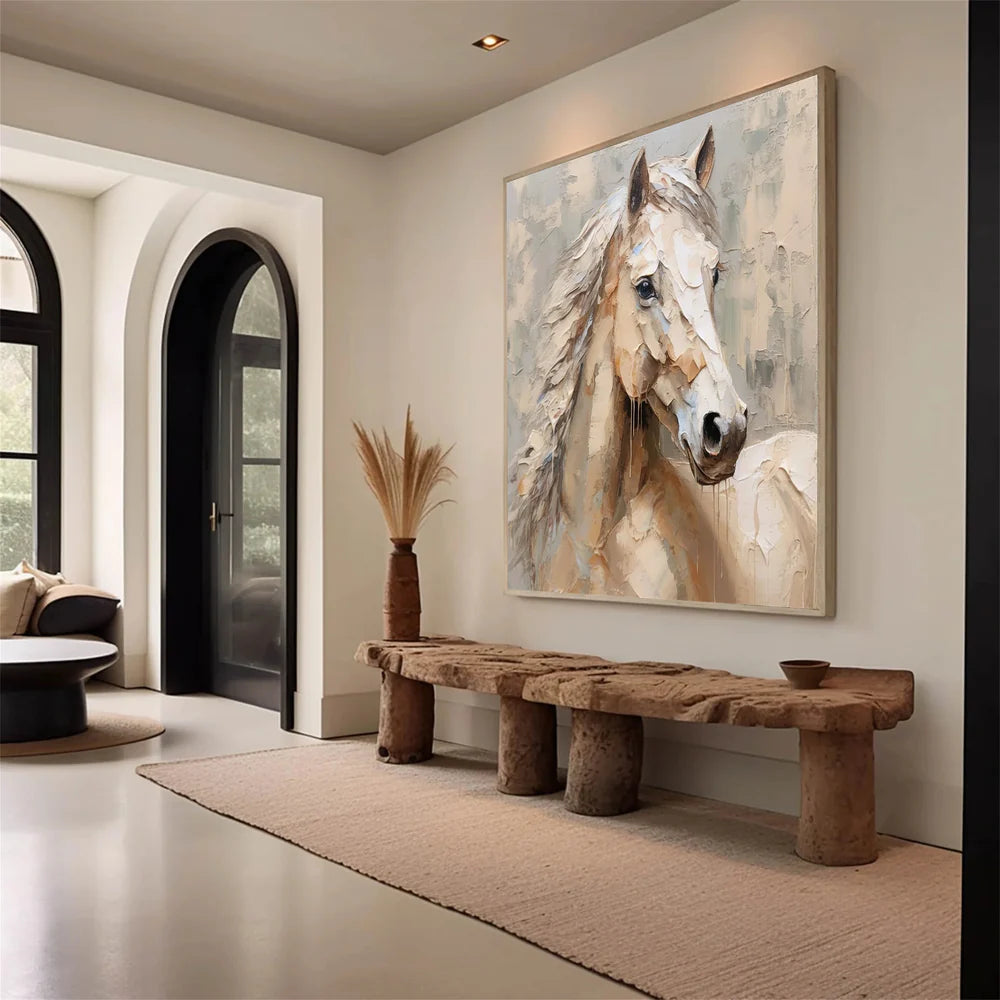 Abstract Animal Horse Textured Canvas Art #DW015