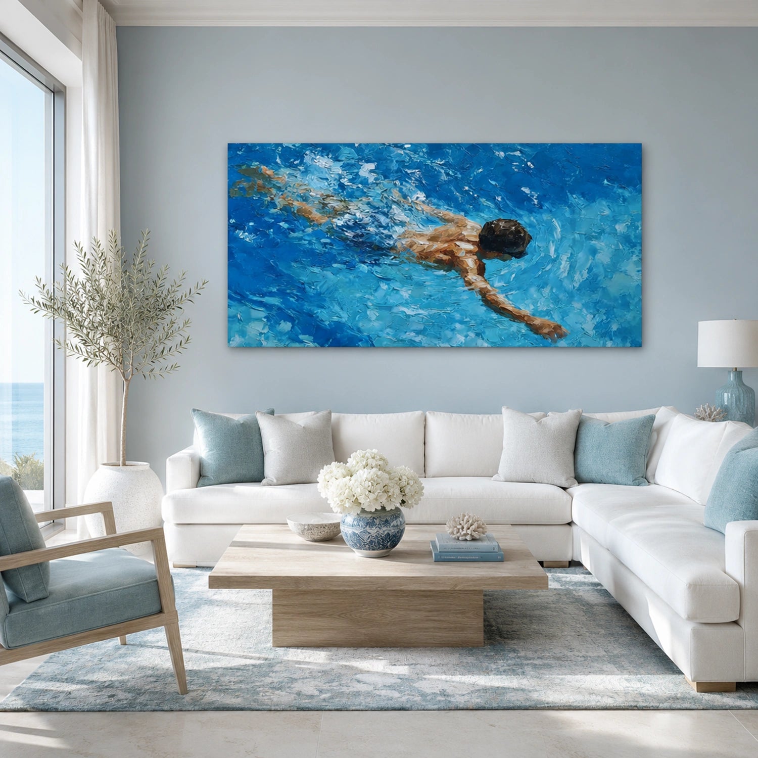 Swimming Sport Canvas Painting #PB100