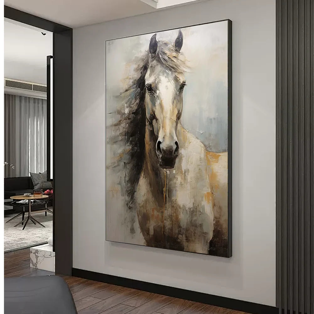 Abstract Animal Horse Canvas Art #DW019
