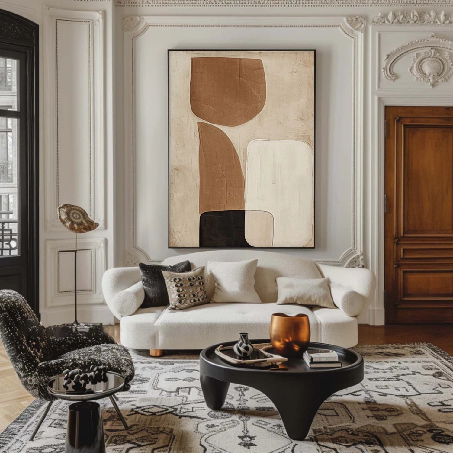 Beige and Brown Abstract Wall Art #VA162