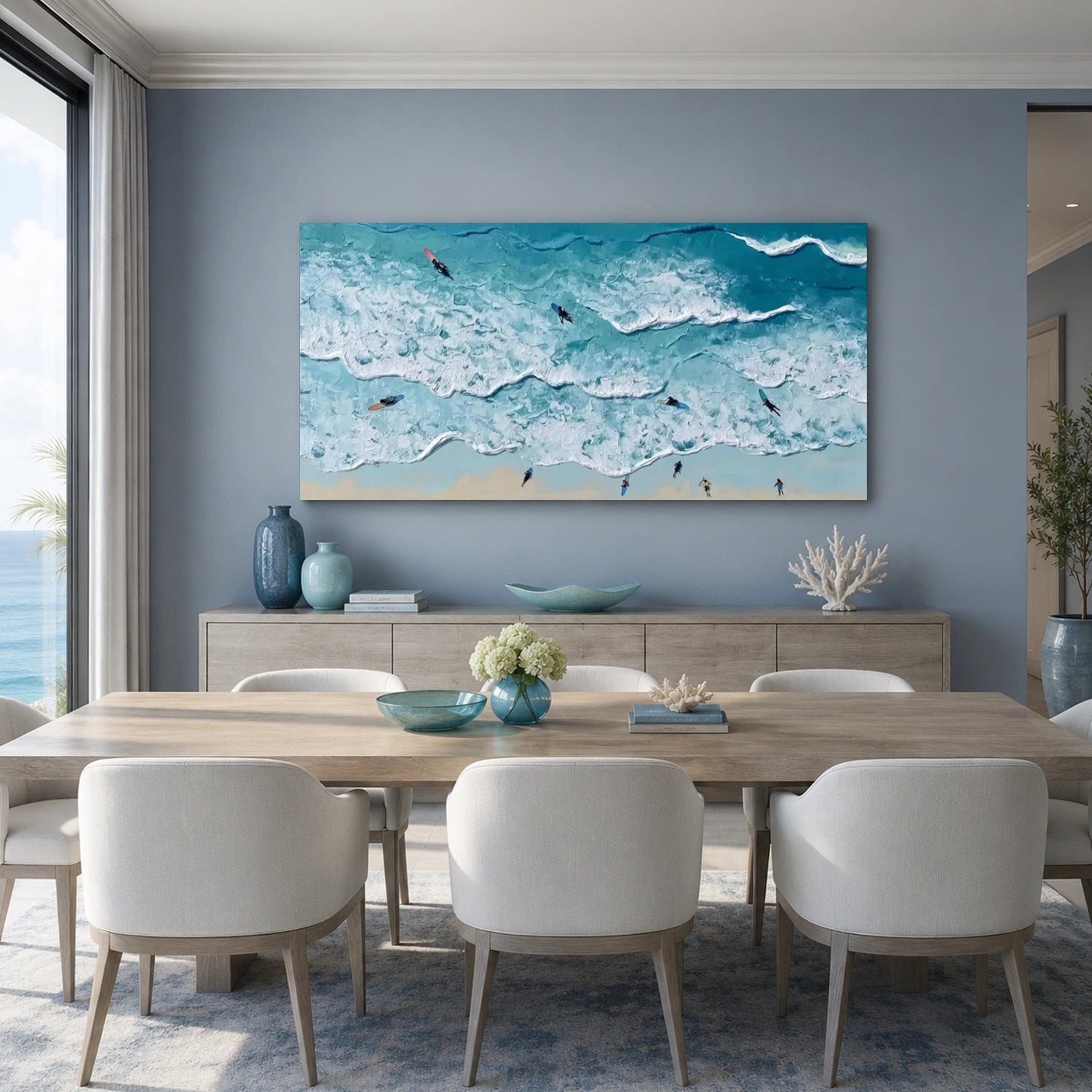 Surfing Sport Textured Canvas Painting #PB095