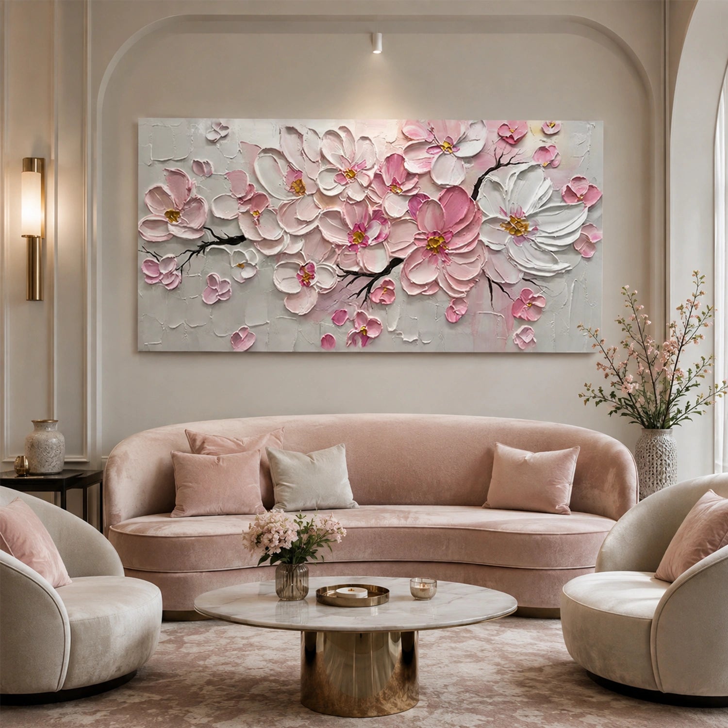 Abstract Flower And Tree Textured Canvas Art #MF213
