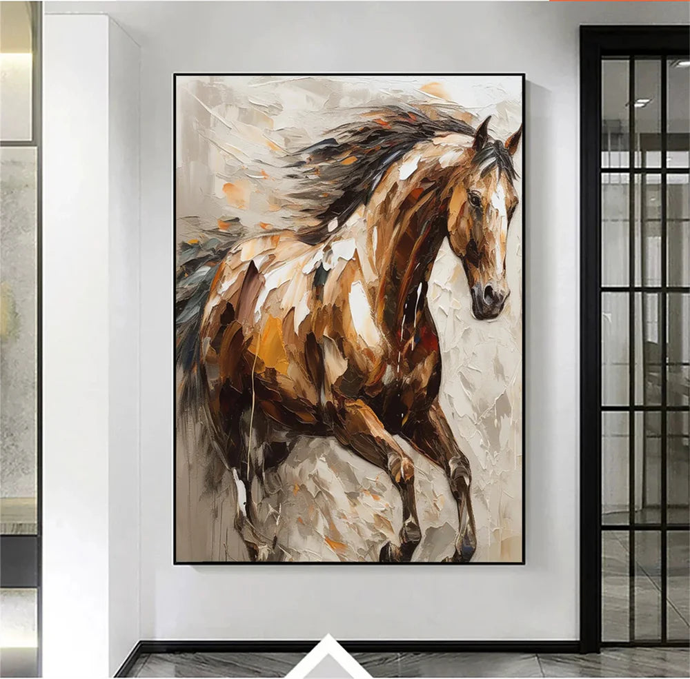 Abstract Animal Horse Canvas Art #DW014