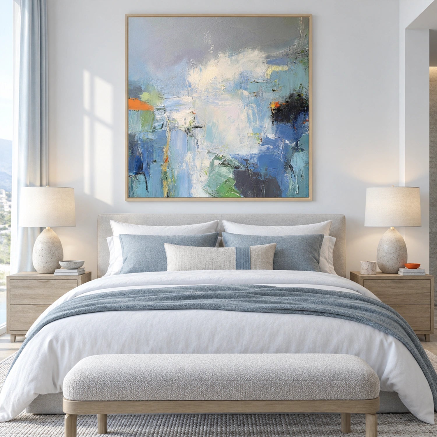 Blue Abstract Wall Art #VA344