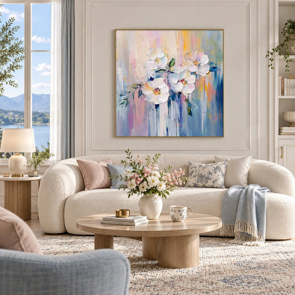 Abstract Flower And Tree Textured Canvas Art #MF225