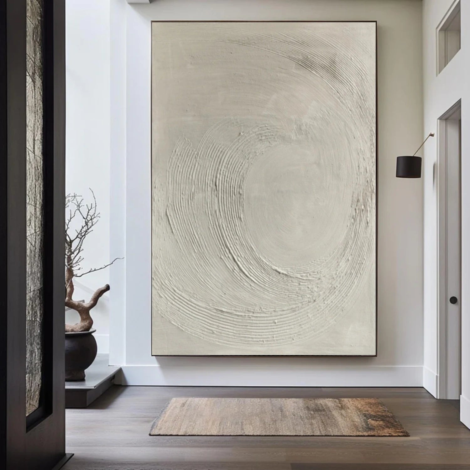 Gray Minimalist Textured Canvas Art #WM118