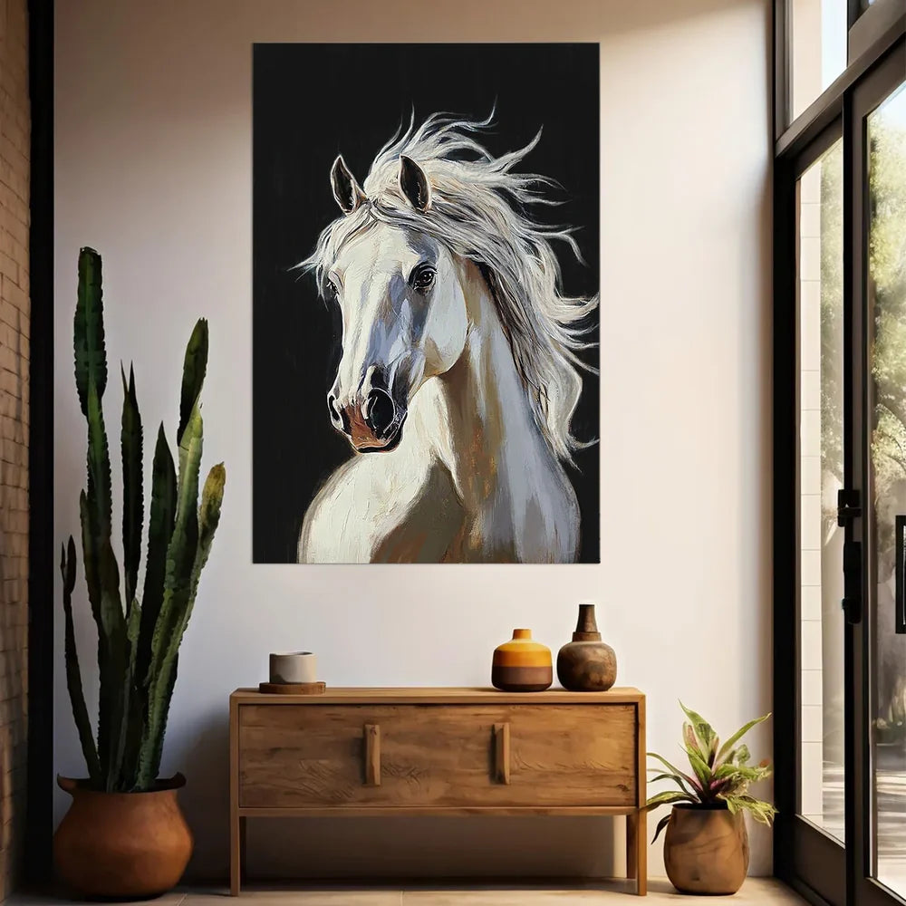 Abstract Animal Horse Canvas Art #DW070