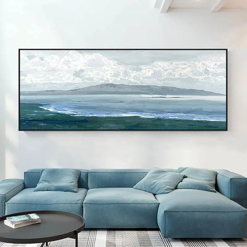 Abstract Ocean And Sky Canvas Art #OC064