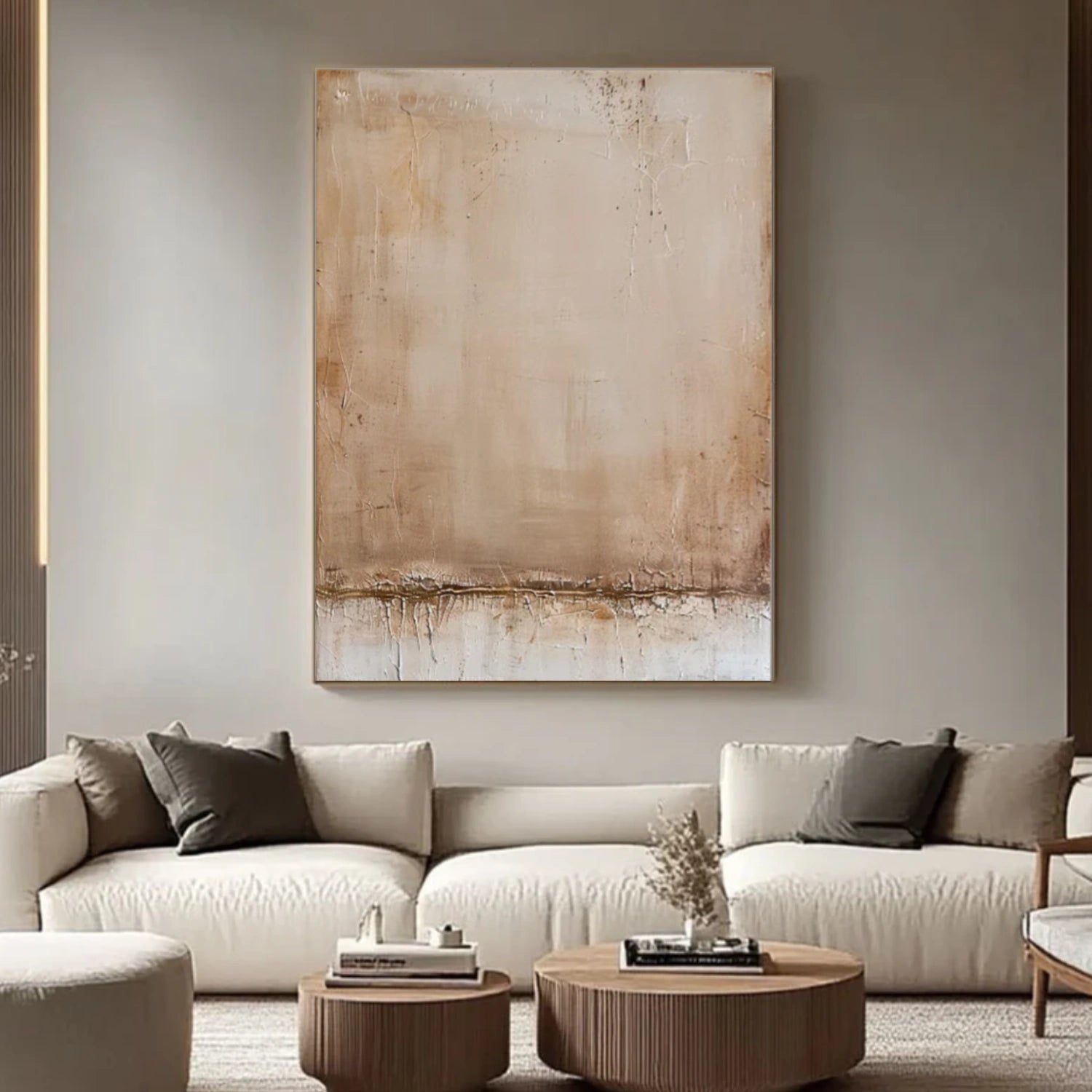 Beige and Brown Abstract Wall Art #VA113