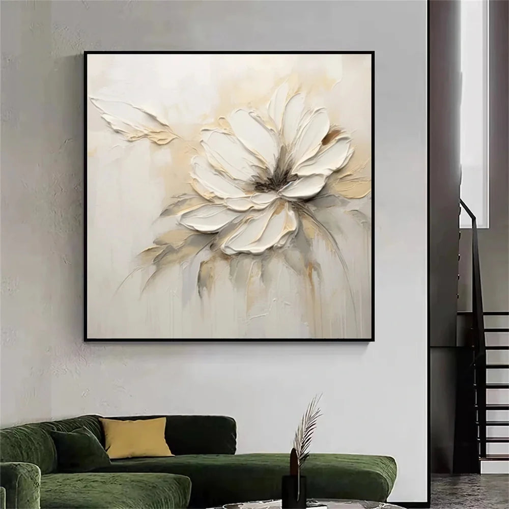 Minimalist Flower And Tree Textured Canvas Art #MF068