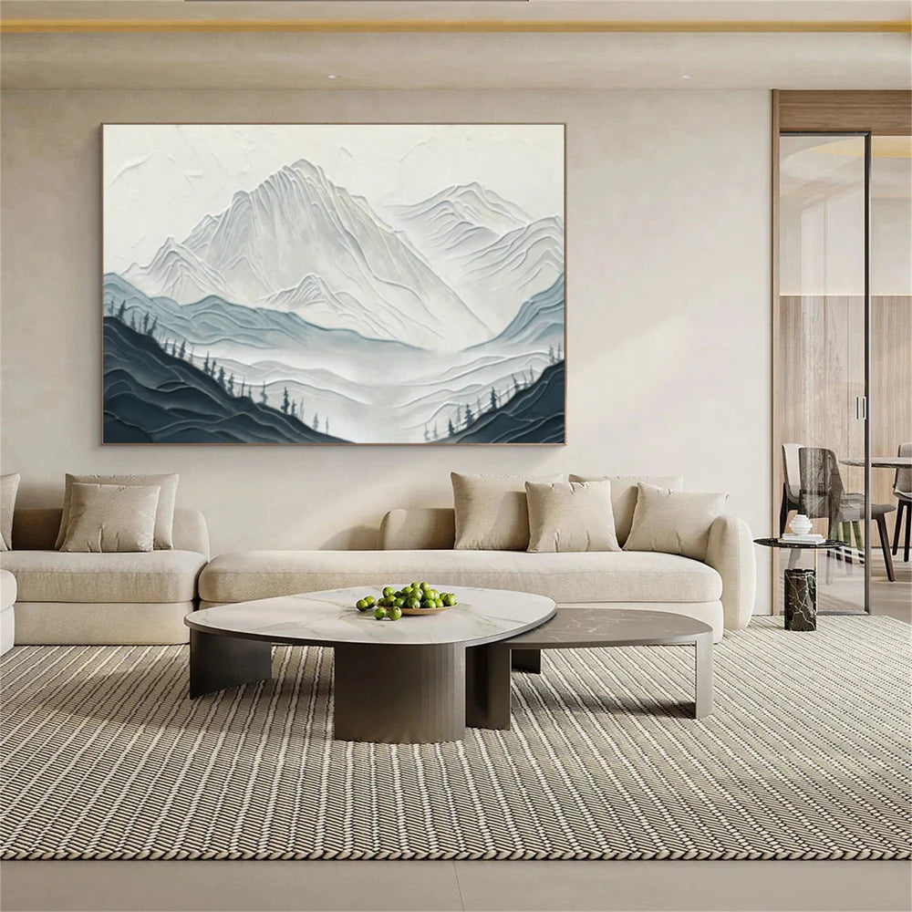 Abstract Mountain Textured Canvas Art #BT036