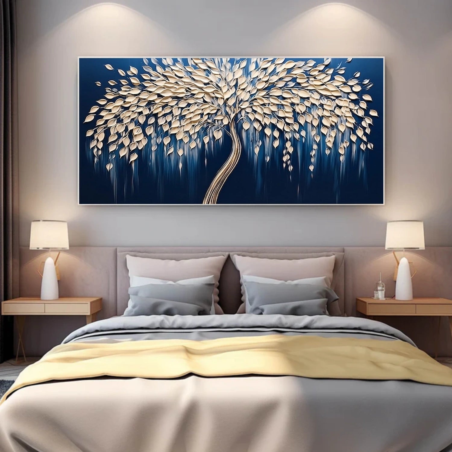 Abstract Flower And Tree Textured Canvas Art #MF189
