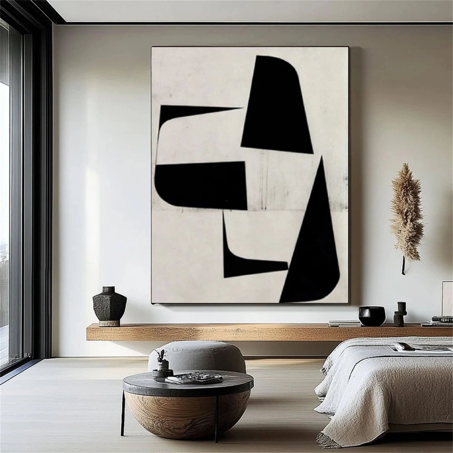 Black and White Minimalist Canvas Art #WZ099