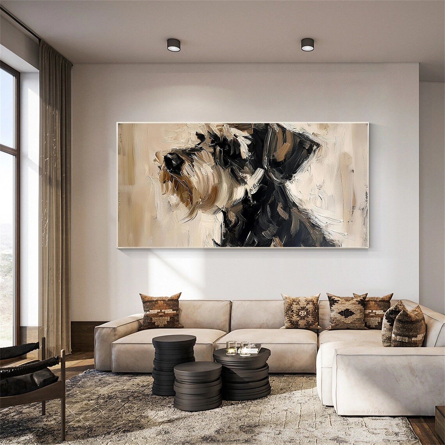 Abstract Animal Dog Canvas Art #DW135