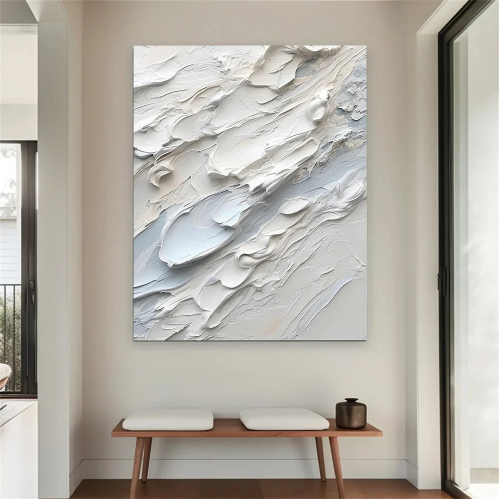 White Minimalist Textured Wall Art #WM049