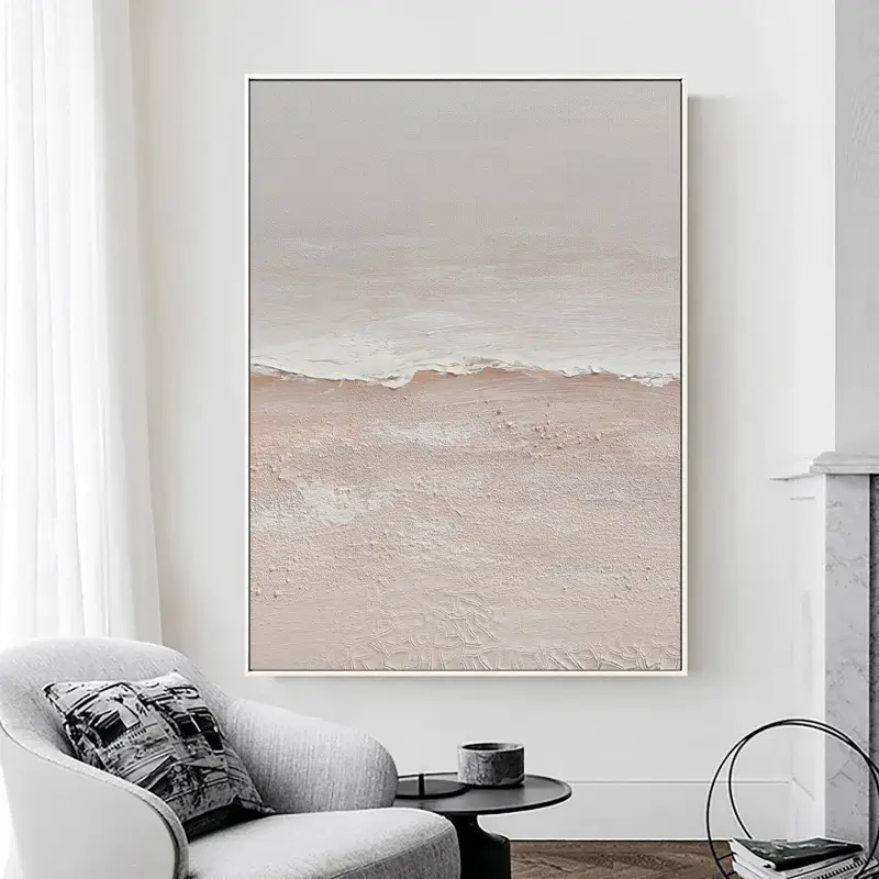 Minimalist Ocean And Sky Textured Canvas Art #OC050