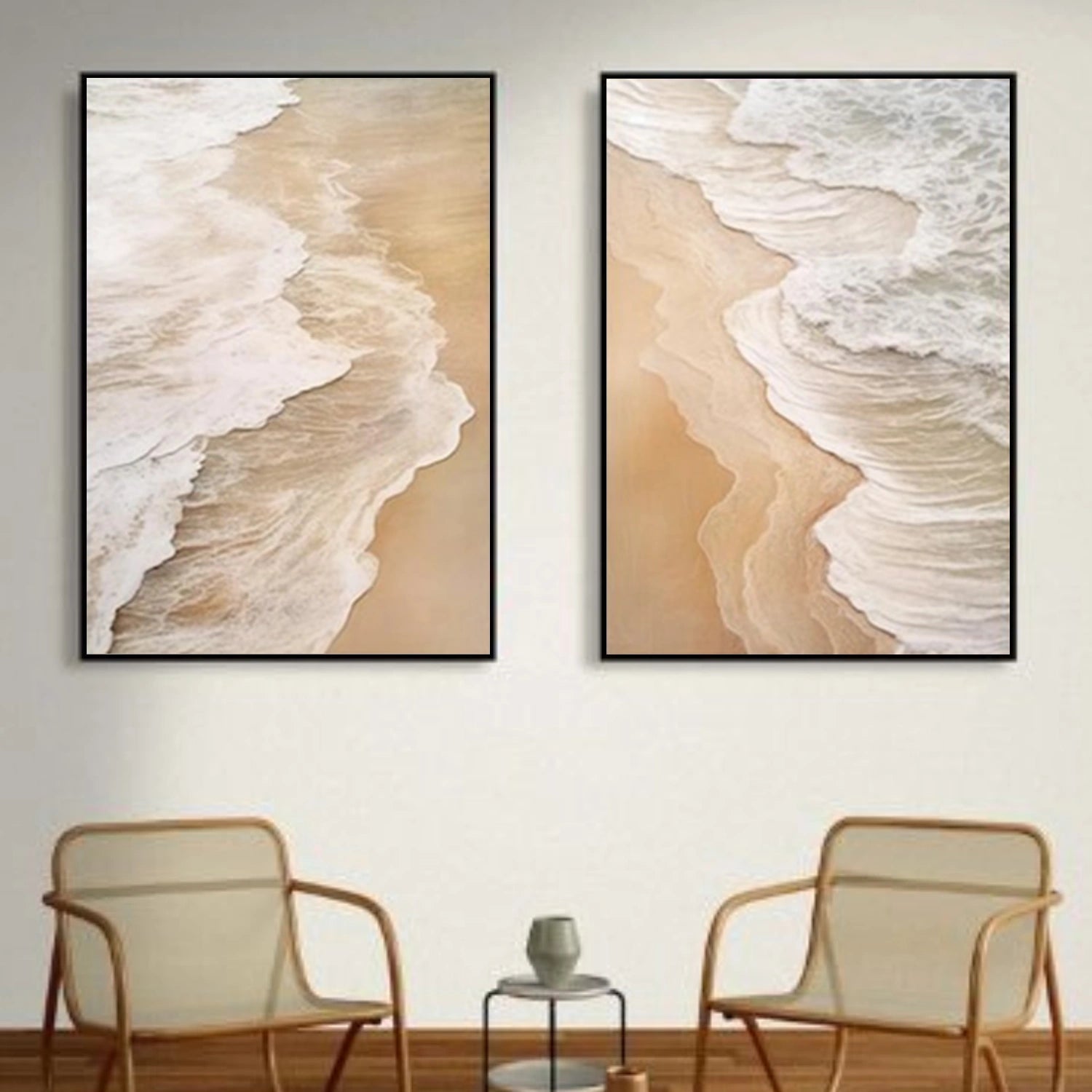 Abstract Ocean And Sky Textured Canvas Art Set of 2 #OC138