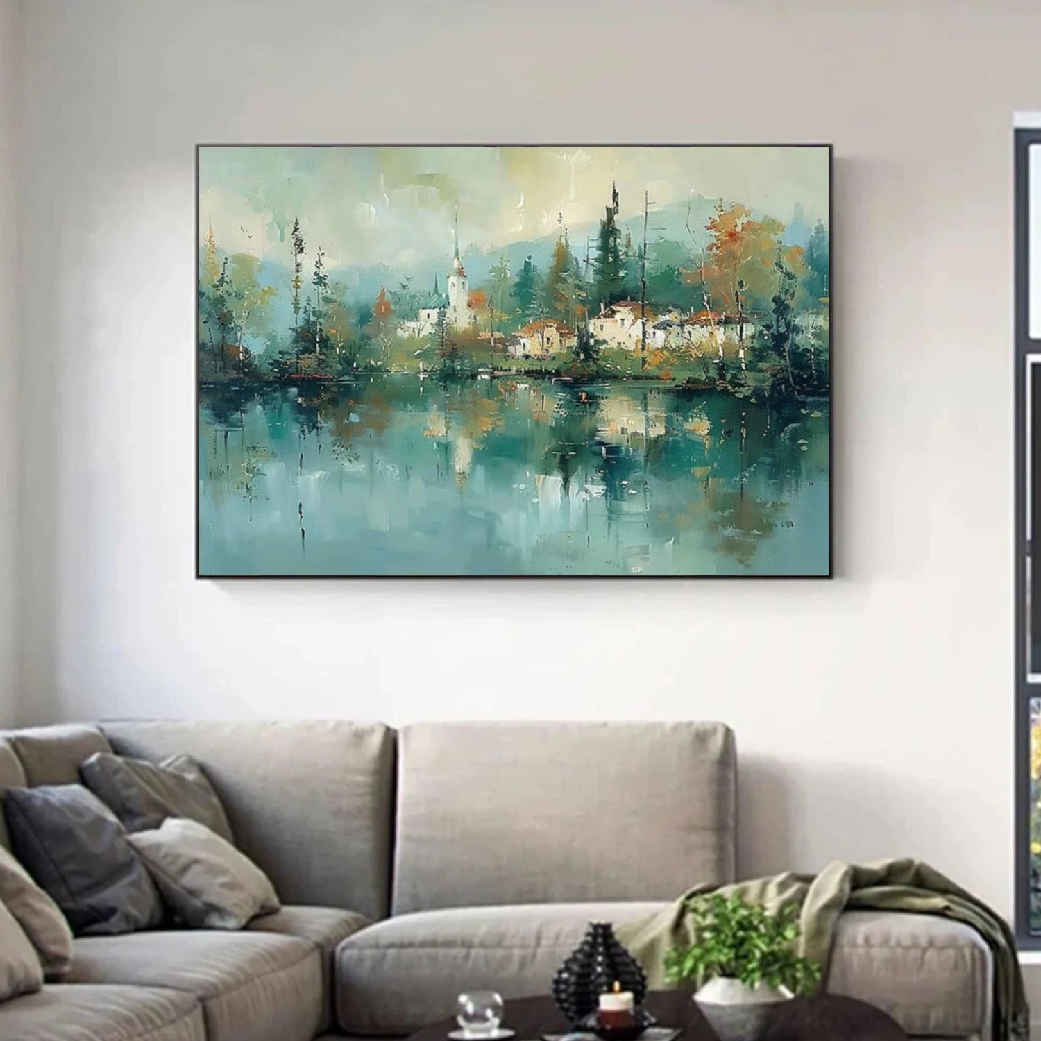 Abstract Ocean And Sky Canvas Art #OC104